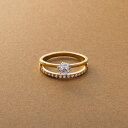 【本日限定★全品P5倍×10%OFFクーポン】 ステンレス製 リング 指輪 金属アレルギー つけっぱなし サージカルステンレス レディース ビジュー ダブルライン ワイド 幅広 2連 レイヤード風 大人 ゴールド シルバー ピンクゴールド