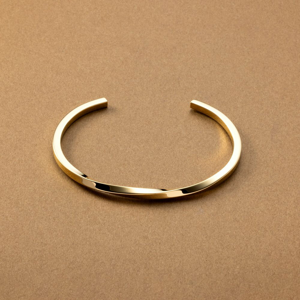 【ゆうパケット送料無料】 バングル ステンレス 金属アレルギー つけっぱなし サージカルステンレス レディース ブレスレット ひねり ツイスト 大人カジュアル シンプル 大人 ゴールド シルバー ブラック