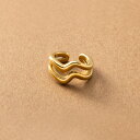 【全品送料無料×P最大47倍!】 ステンレス製 イヤーカフ 金属アレルギー つけっぱなし サージカルステンレス レディース ウェーブ ダブルライン レイヤード風...
