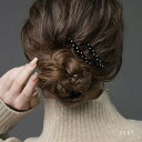 【全品送料無料×P最大47倍!】 2点セット バレッタ ヘアクリップ ヘアアクセサリー ドット ビジュー ブラックプレート 細め ワンタッチ 簡単 スリム 髪留め まとめ髪 大人 ブラック