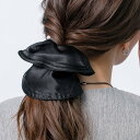 【全品送料無料×P最大47倍!】 シュシュ フリル 艶 ビッグ 大きめ ボリューム ヘアゴム ヘアアクセ ヘアアレンジ 簡単 まとめ髪 髪留め 大人 上品 黒 ...