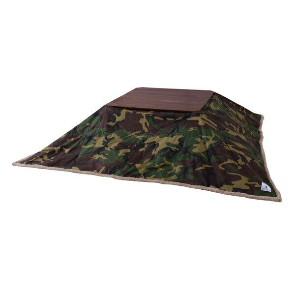 こたつ布団 洋室 和室 リビング 正方形 約190×190 掛ふとん おしゃれ 薄掛け フリース 保温性 正方形こたつ布団 ふとん コタツ布団 コタツ毛布 柄 デザイン 保温 お洒落 人気 柄 デザイン お洒落 カモ　カモ柄　迷彩　KK-147　AZKK-147