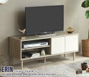 バイカラー ナチュラルモダンテイスト テレビボード Erin 幅110cm×奥行35cm×高さ45cm ナチュラルホワイト ニュアンスカラー コンパクト設計 モダン 北欧 ワンルーム オープン収納 扉付き収納 シャビーナチュラル グレージュ ディスプレイボード ECR134009(3)