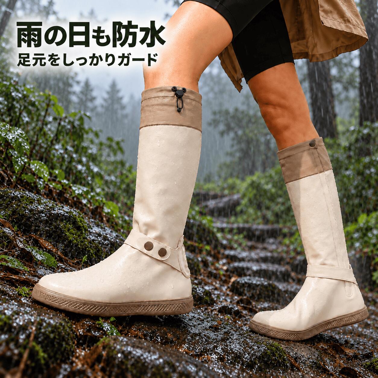 【20:00〜2h半額クーポン】レインシューズカバー 選べる2タイプ 防水 シューズカバー ロング丈 男女兼用 雨靴カバー レインブーツカバー 靴の上から履ける 滑り止め 防水靴カバー M〜XL 通勤 通学 自転車 バイク アウトドア 作業用 梅雨 台風 大雨対策