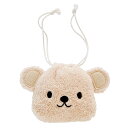 ミニ巾着バッグ 【くま】 巾着バッグ 動物 アニマル クマ 女の子 男の子 友達 もこもこ手触り かわいい 表情 プレゼント 誕生日 ぬいぐるみ キャラクター ...