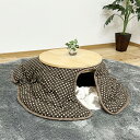 【大川家具 日本製】猫専用こたつ|にゃんこ暖かミニテーブル|国産ひのき無垢材|こたつ布団付き|可愛いキャットハウス&ちゃぶ台|高級ペット家具 プレゼントに最適
