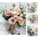 2025新品 ウエディングブーケ 花束 花飾り 結婚式 バラ造花 ウェディング用 アレンジメント 花嫁 披露宴 手作り キット ブライダルブーケ