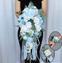 2025新品 ウエディングブーケ 花束 花飾り 結婚式 バラ造花 ウェディング用 アレンジメント 花嫁 披露宴 手作り キット ブライダルブーケ