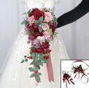 2025新品 ウエディングブーケ 花束 花飾り 結婚式 バラ造花 ウェディング用 アレンジメント 花嫁 披露宴 手作り キット ブライダルブーケ