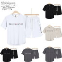 TOMWY HILEIDFRジャージ 上下 メンズ セットアップ セット 上下セット 半袖 Tシャツ