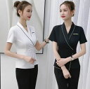 2025 新品 3色ユニフォーム エステ サロン通勤レディース 女性上着スカート 制服おしゃれ 半袖 上着ズボン上下セット技師服 事務服 通勤服 エステ ネイル 美容 サロン 制服S M L XL 2XL 3XL 4XL 5XL