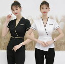 2025 新品 3色ユニフォーム エステ サロン通勤レディース 女性上着スカート 制服おしゃれ 半袖 上着ズボン上下セット技師服 事務服 通勤服 エステ ネイル 美容 サロン 制服 S M L XL 2XL 3XL 4XL 5XL ブラック ピンク ホワイト