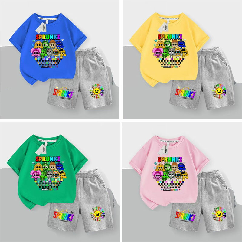 2025 新作 シャツ Sprunki incredibox スプランキー T-shirt 春半袖 グッズ 2点セットトップス カットソー Tシャツ 子供へのギフト 誕生日用品 ハロウィンクリ 感謝祭の日 13色 スマスギフト 100cm110cm 120cm 130cm 140cm 150cm 160cm