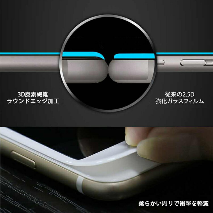 iPhone7全画面覗き見防止液晶保護ガラス4