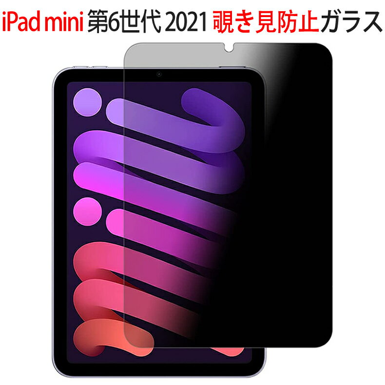 【送料無料 メール便発送】 iPad mini 第6世代 8.3インチ 2021 覗き見防止 液晶保護ガラスフィルム 横向タイプ 【0.26mm 2.5D iPadmini A2567 A2568 A2569 保護フィルム ガラス 液晶保護シート 強化ガラス プライバシーガードナ ケース iPadmini用】