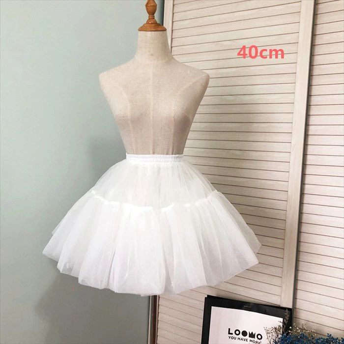 ロリータ パニエ 骨なし ボリューム ミニスカート レディース 丈40cm ホワイト か...