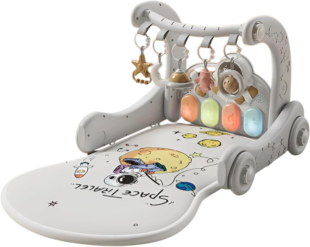 ベビージム 4in1/in1多機能 プレイマット 新生児 プレイジム 赤ちゃん 知育玩具 フィットネスラック 歩行器 ピアノ 積み木