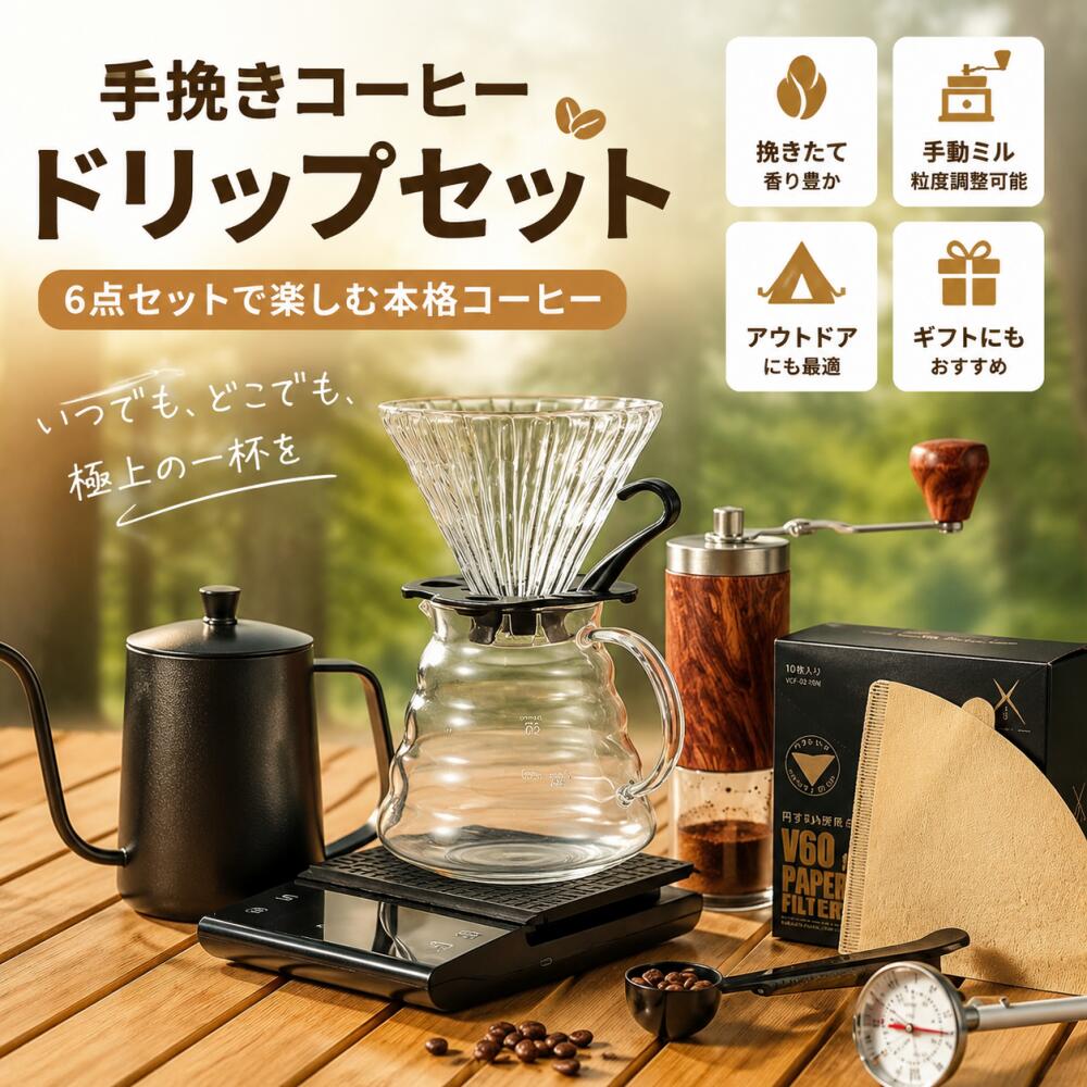 【アルミ豆缶】 論理的な設計によりコストを抑え、より多くの愛好家にコーヒー豆を挽く楽しみを提供します。 【分解して洗える】 420ステンレス製刃は取り外しが可能です。水洗いしても錆びる心配がなく、いつでも清潔にお使いいただけます。 【高級感を溢れてるコーヒーミル】 ハンドルを回すことで豆が挽かれていく感覚が手に伝わるとともに、ゴリゴリという独特の音やコーヒー豆の香りを楽しめます。 【お部屋のインテリアとしても最高】 洗練されたデザインは、持ちやすさと安定性、プロポーションの美しさを実現することができました。コンパクトのサイズで持ち運びにはもちろん、アウトドアシーンでも最適です。「結婚祝い」「還暦祝い」「新築祝い」のプレゼントにも人気です。【アルミ豆缶】 論理的な設計によりコストを抑え、より多くの愛好家にコーヒー豆を挽く楽しみを提供します。 【分解して洗える】 420ステンレス製刃は取り外しが可能です。水洗いしても錆びる心配がなく、いつでも清潔にお使いいただけます。 【高級感を溢れてるコーヒーミル】 ハンドルを回すことで豆が挽かれていく感覚が手に伝わるとともに、ゴリゴリという独特の音やコーヒー豆の香りを楽しめます。 【お部屋のインテリアとしても最高】 洗練されたデザインは、持ちやすさと安定性、プロポーションの美しさを実現することができました。コンパクトのサイズで持ち運びにはもちろん、アウトドアシーンでも最適です。「結婚祝い」「還暦祝い」「新築祝い」のプレゼントにも人気です。