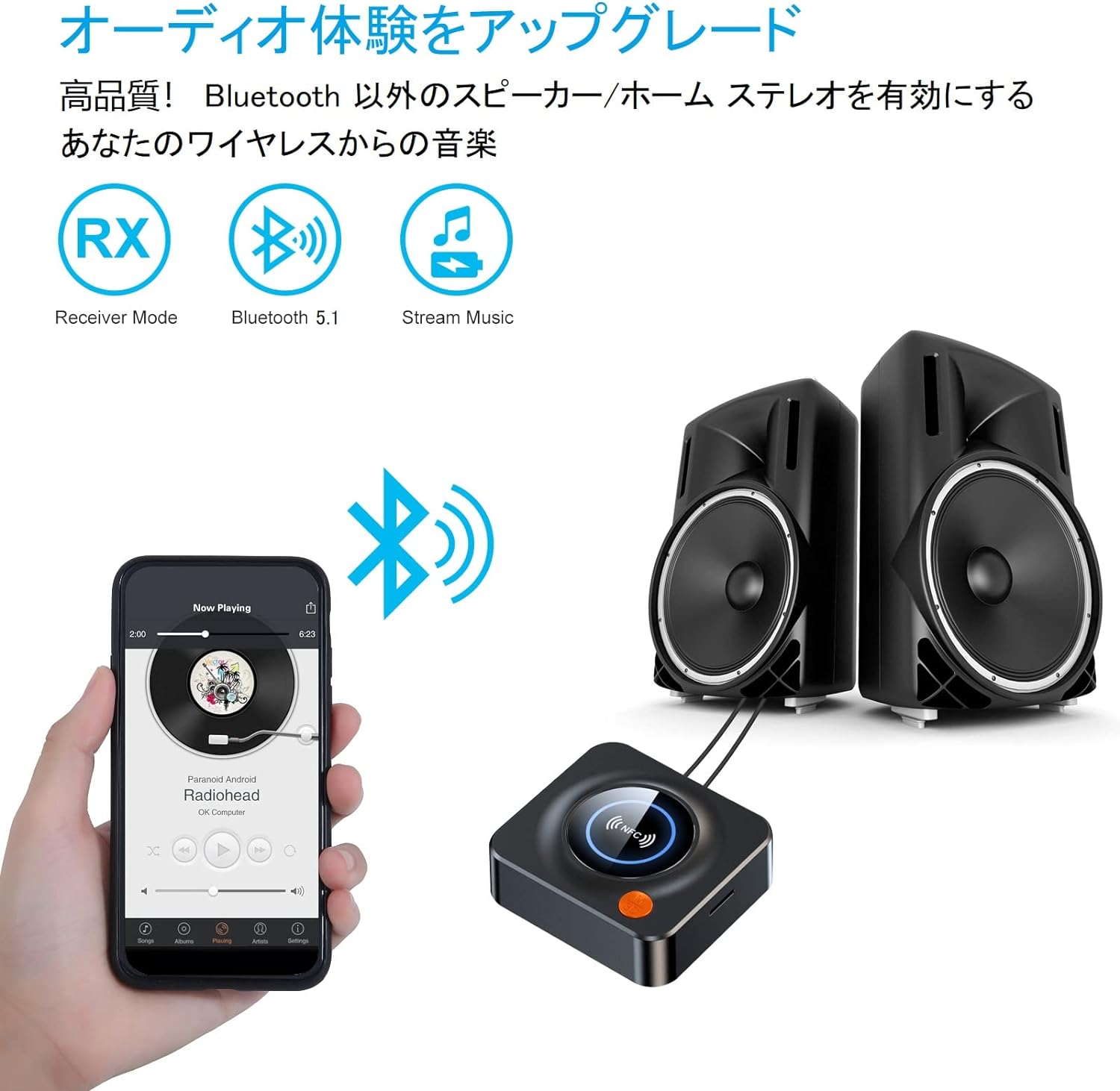 Bluetooth .1 レシーバー ステレオレシーバー ホームステレオ/スピーカー/コンポ/T...