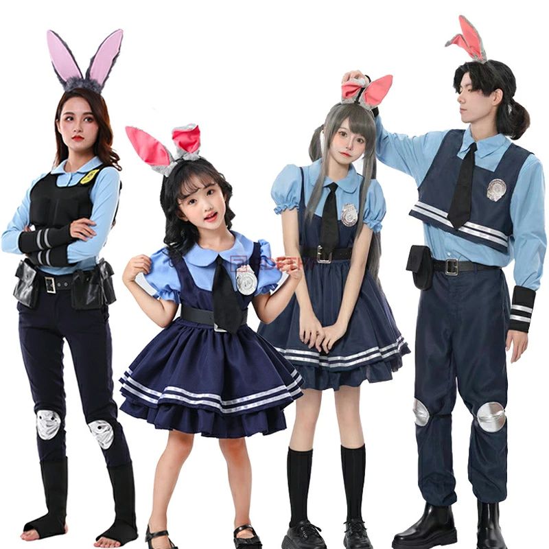 ポリス コスプ コスプレ バニードレス ウサギ耳 ウサギ警官 警察服 ジュディ警官風 コスプレ衣装 ハロウィン 仮装 かわいい ロリータ 子 createbiken-10019059 createbiken サンプル画像3