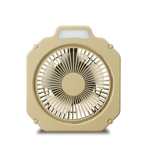 ドウシシャWindGEAR(ウインドギア)扇風機アウトドアLEDライト付防水機能(IPX4)2電源対応(充電式・USB電源)14cmサンドベージュ