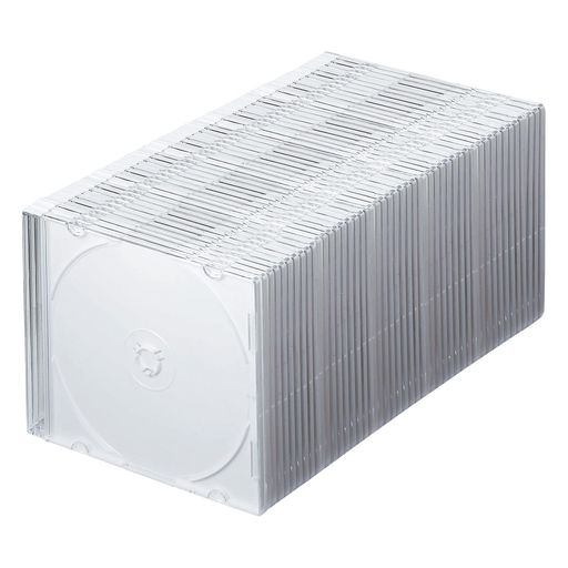 サンワサプライ(SanwaSupply)Blu-ray・DVD・CDケース(スリムタイプ・50枚セット・ホワイト)FCD-PU50MWN2