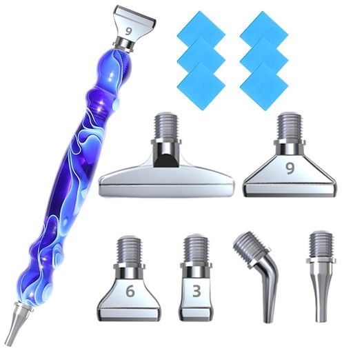 LIBIFUN金属ねじ山チップダイヤモンドペインティングペンキットダイヤモンドアートペンチップ6個接着剤粘土6個5DダイヤモンドペインティングアクセサリーツールDIYクラフト用快適なグリ…