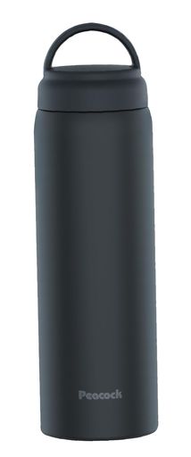 【持ち運び便利なハンドル付き】ピーコック魔法瓶スクリューマグボトルチャコールグレー600ml水筒魔法..