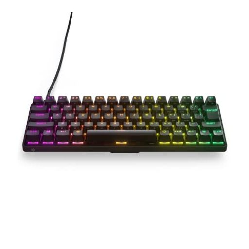 SteelSeriesゲーミングキーボードミニサイズApex9MiniJP有線日本語配列レスポンスタイム0.2ms搭載アクチュエーションポイント1.0mm設定可能OptiPoint光学スイッチ高耐久64830ブラック