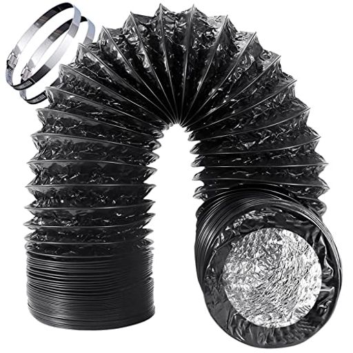 Okryain ダクトホース ホースバンド付きセット 75mm-200mm フレキシブルダクト PVC三層構造 伸縮式換気パイプ 耐熱 防水 (PVC強化版, 100mm-2.5m)