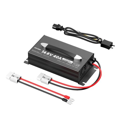 急速40A充電対応: 定格14.6 V 40 A出力で超短時間満充電;3段階スマート充電で効率向上;大容量バッテリーも素早く充電 0V活性化復帰機能: 過放電でスリープ状態のバッテリーを自動復帰;プリチャージモードで安全活性化;長期間未使用バッテリーも蘇生 多重安全保護搭載: 過充電、過放電、過電流、短絡、逆接続、過熱保護完備;PSE認証取得済で安心使用 Andersonコネクターで接続簡単: 50A Anderson+M8端子付属でワンタッチ接続;バッテリー脱着が楽;繰り返し使用に最適 アルミ筐体軽量設計: アルミ合金筐体で優れた放熱性能;重量わずか2.8 kgで持ち運び簡単;提手付きで設置負担軽減 LEDインジケーター表示: LEDランプで充電・満充電・故障状態を一目確認;操作簡単