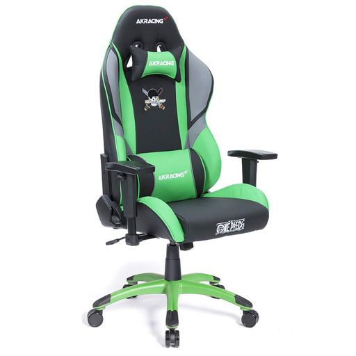 AKRacing ゲーミングチェア デスクチェア ONE PIECE ゾロ グリーン 緑 ゲーミングチェア ワンピース コラボモデル 高耐久PUレザー 180度リクライニング 在宅 リモート