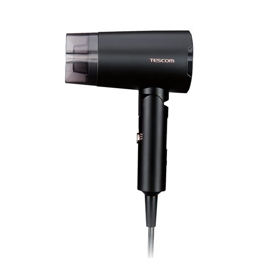 TESCOM - テスコム(TESCOM)ドライヤーマイナスイオン軽量コンパクト折りたたみ 海外対応Cタイプ変換プラグ付き自動電圧切替式 ラク抜きプラグTD565A-K