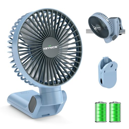 Keynice卓上とクリップ扇風機充電式首振りリズム切タイマー付きマグネット搭載静音小型風量4段階携帯扇..