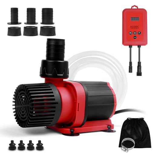 【新型·多機能】新型排水ポンプ 、吐出量8500L/H、最大揚程6Mという基本性能に加え、外部スイッチが追加され、20段階流量調整と通常排水/ウェーブ/フィード3つモードの制御が可能になります。壁掛け可能な外部スイッチですので、毎日プラグを差し込む必要がなく、より使いやすくなります。 【付属品いっぱい】2mのチューブ、19/25/32mmの吐水口ノズル、フィルター、金属ホースバンド、強力な吸盤と防振フット、届いたらすぐに使えるのはOnlit水中ポンプだけです。 【使用安定·長寿命】より省エネで安定した給水ポンプにするため、低圧のDC24Vを採用しました。同じパワーでより多くの排水量を実現する他、小型・軽量化という特徴で、簡単に使用できます。純銅モーター、セラミックコアまた正弦波インバータ制御、超長寿命は問題ではありません!広い電圧入力(AC100-120V)の電源アダプターで、電圧変動がポンプの作業に影響を与えません。 【幅広い使用範囲】50/60Hz通用循環ポンプですので、東日本に行くにしても、西日本に行くにしても、1台あれば十分です。水陸両用、淡水·海水両用、場所によって異なる水質に対応します。