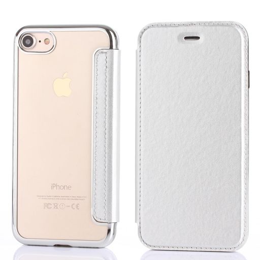Rakuten - YUYIBスマホケース対応iPhone16eiPhone17e兼用ケース手帳型背面クリア透明高級なPUレザー+TPU衝撃吸収軽量薄型ブランドアイフォン16e17eカバー(シルバー)