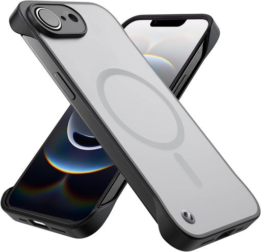 iphone16e/17e ケース フレームレス マグセーフ ケース frameless magsafe case 新型 薄型 軽量 黄ばみなし レンズ保護 スリム グリップ感 持ちやすい ワイヤレス充電 MagSafe対応 6.1インチ アイフォン