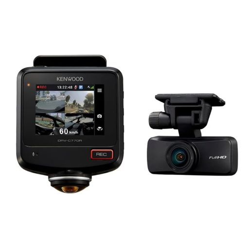 KENWOODケンウッドDRV-C770R水平360°全方位録画対応2カメラドライブレコーダーGPS/STARVIS/HDR搭載microSDカード32GB付属