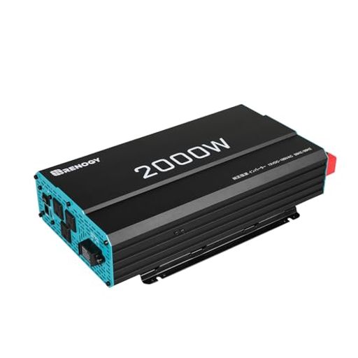 Renogy2000W純正正弦波インバーター12V、12VDCから100VAC、50/60Hz切替可能、防災車中泊自動車船キャンピングカー用非常用電源用