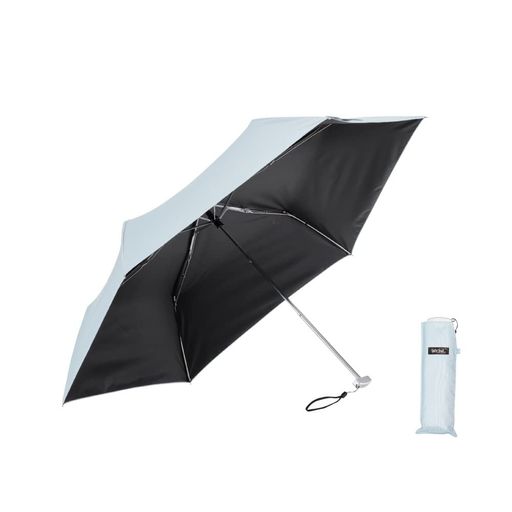Waterfront折りたたみ傘日傘兼用雨傘ポケフラットサンシェイドライトブルー50cm軽量コンパクトUVカット99.9%ユニセックスS350-0773LB1-B8