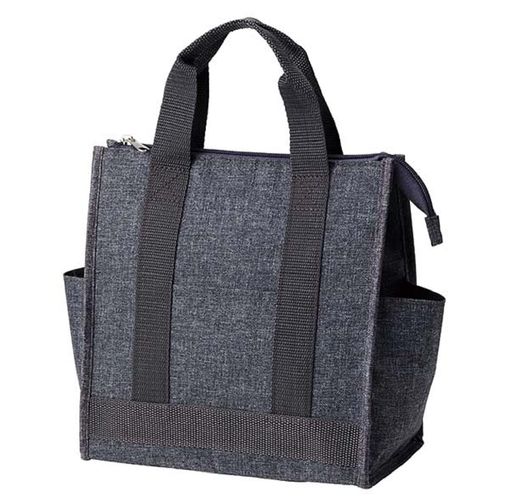 トルネ保温保冷ランチバッグ角型4.6リットルグレー幅24.5x奥行13x高さ25.5cmP-3564