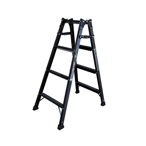 【ブラック脚立】アルインコxGranGear4段はしご兼用BPRS-120軽量折り畳み幅広ステップ滑り止め付き|お..