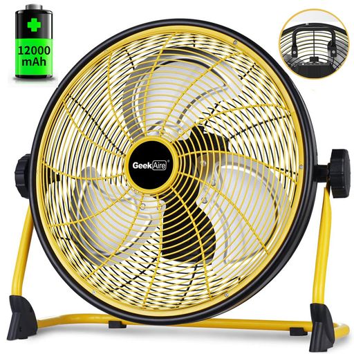 【2025新機型金属素材が強い】GeekAire工場扇業務用扇風機充電式大型扇風機災害対策41cm12000mAh最大24..
