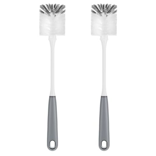 MR.SIGA長柄ボトルブラシグレー水筒・ロンググラス・マグボトル洗浄2本入り