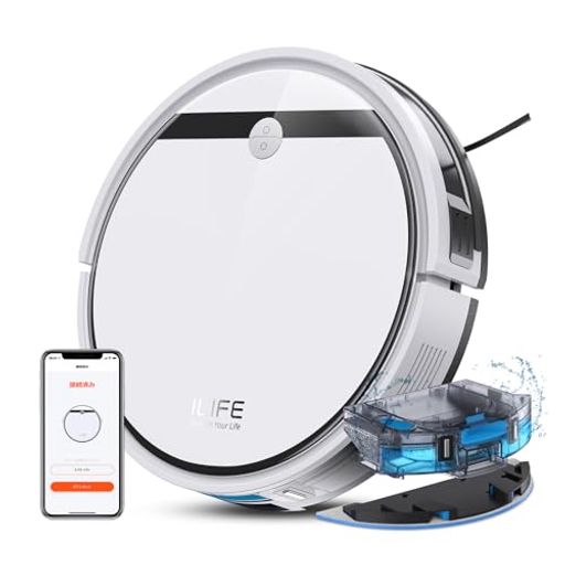 Rakuten - ILIFE(アイライフ)ロボット掃除機お掃除ロボット自動掃除機3000Pa強力吸引2in1ダストボックス&ウォータータンク吸引と水拭きを同時に120分間連続稼働カーペットブーストモップ付きブラシレ…