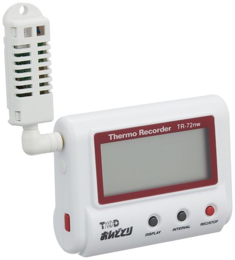 測定対象:温度、湿度 測定範囲:0-55°C、10〜95%RH 主な精度:プラスマイナス0.5°C、プラスマイナス5%RH 表示:測定値、電池寿命警告、その他 記録データ:8000x2ch 記録間隔:15通り1秒~60分 記録モード:エンドレス/ワンタイム 通信:有線LAN、USB 警報の確認方法:Eメール、ソフトウェア/ブラウザ