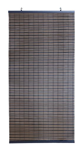【日本製ビニールすだれ】目隠し日よけ和洋室に合うマルチデザインボーダーブラック約88x180cm通気性耐久性水勘製簾所