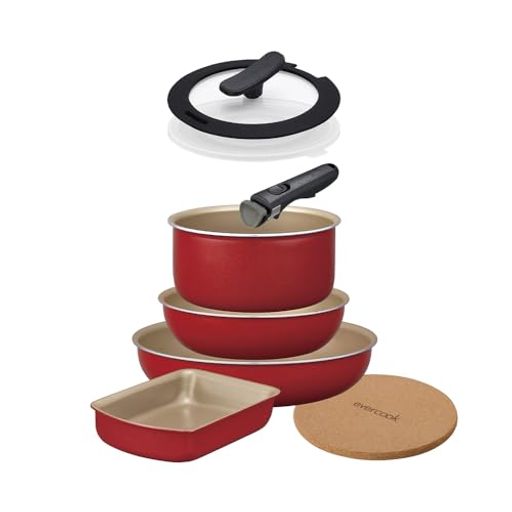 ツルすべフライパンevercook セット内容:フライパン22cm 26cm ポット18cm 玉子焼き13x19cm シリコーンリングつきガラスふた18cm ポット用プラスチックふた18cm 着脱ハンドル コルク製鍋敷き フライパンのふっ素が傷ついてもこびりつかなく、半年、1年などで買い替えをする必要もありません。こびりつきであきらめる心配なくいつの間にか何年も使うことができるのがエバークックです。 長い間使ってもいつでもお掃除はらくらく、油汚れとは無縁で掃除が楽にできてお手入れ簡単なのがエバークックです。 ブランド名:ドウシシャ(DOSHISHA)