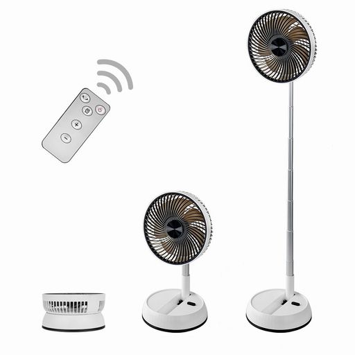 GreheywosF158首振コードレス折り畳み式扇風機高さと角度を調整可能リモコンとタイミング機能付き7200m..