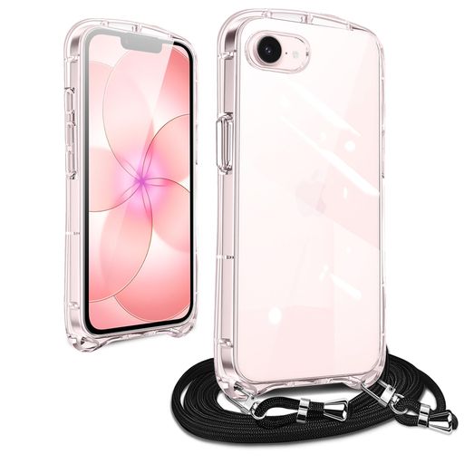 樂天商城 - iPhone17e用のケースショルダーストラップiPhone17e用のiPhone16e用のカバークリア斜めかけ首掛け肩掛け透明韓国アイフォン16e用のスマホケース全透明